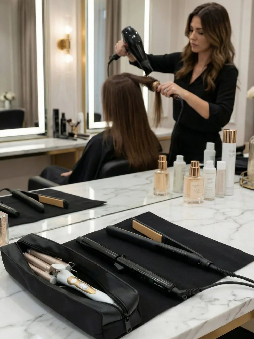 Storage case for curling irons and hair straighteners